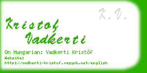 kristof vadkerti business card